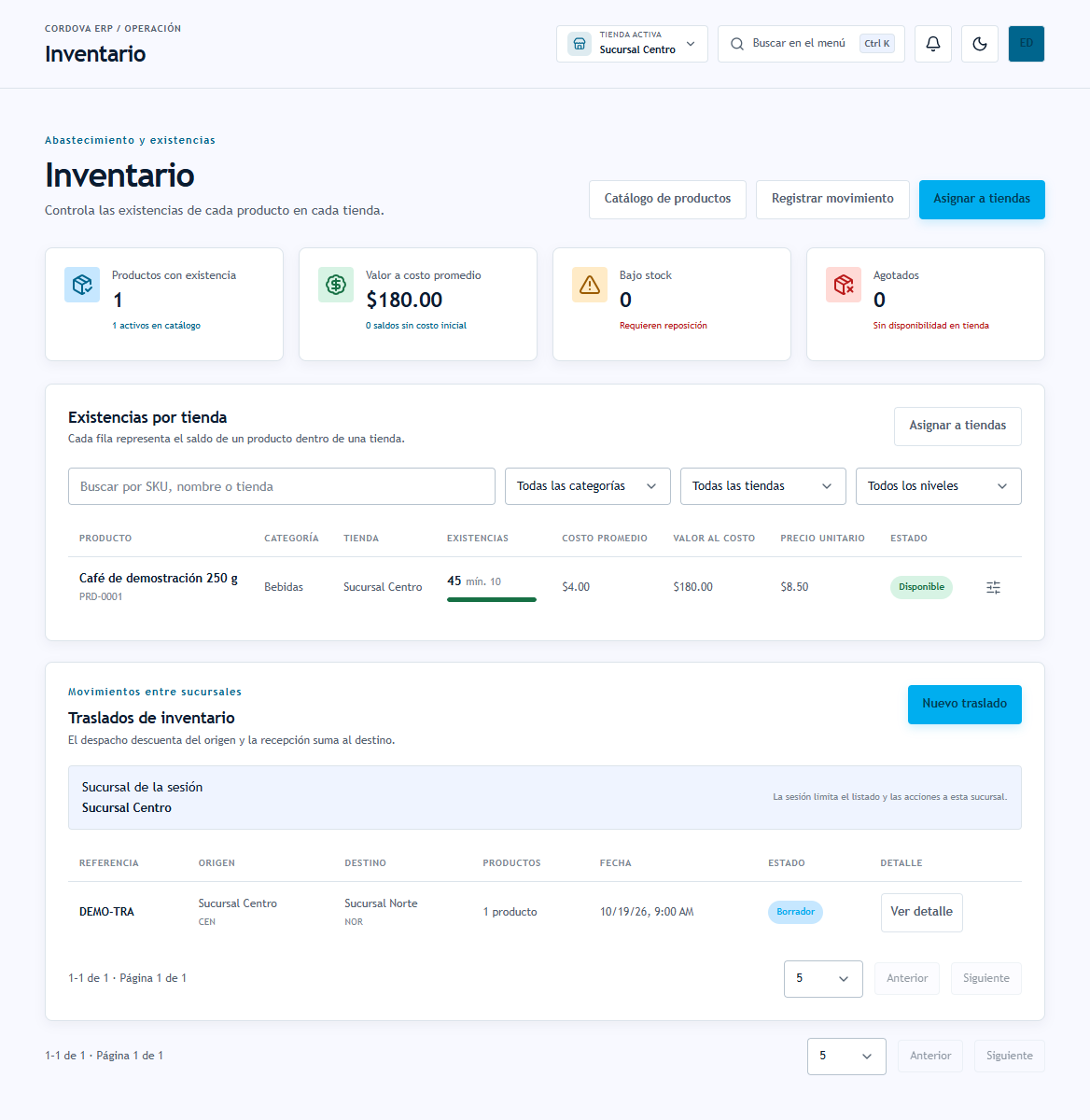 Consultar saldos de inventario por tienda Consultar saldos de inventario por tienda