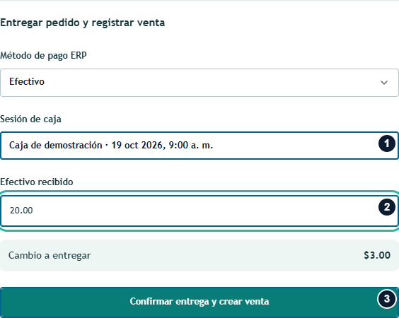 Registrar el cobro al retirar y confirmar la entrega Registrar el cobro al retirar y confirmar la entrega
